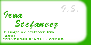 irma stefanecz business card